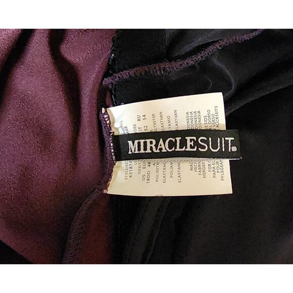 Miraclesuit 18DD Mirage Tankini Top Fuego Plum Slimming Underwire Swim Swimsuit - Picture 8 of 9